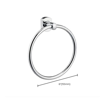 Skorter | Polished Chrome Modern Bathroom Accessory Set Silver Towel Holder/Bath Shelf