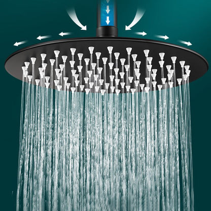 Skorter | Black round fixed shower head Modern design wall-mounted shower head