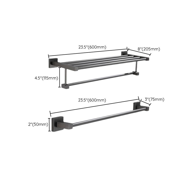 Skorter | Contemporary bathroom accessories single piece or in a set made of gray metal