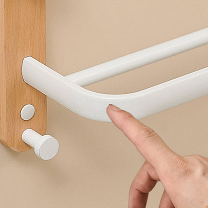 Skorter | Aluminium and Wood Bath Accessories Set White Bathroom Accessories Kit