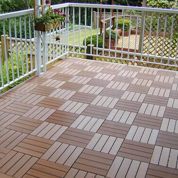 Skorter | 30 cm x 30 cm Square PVC Terrace Tiles Snap Installation Outdoor Floor Tiles