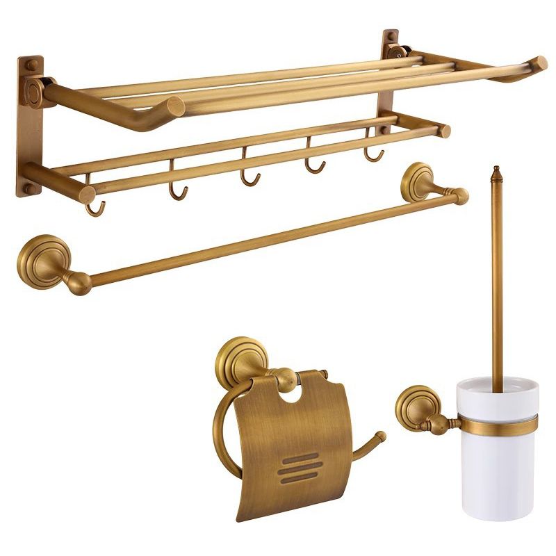 Skorter | 4-piece traditional bathroom accessory set Gold Brass bathroom accessory hardware set