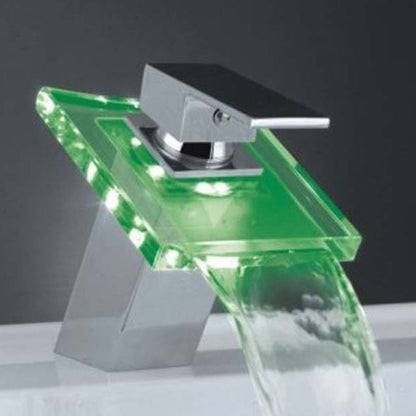 Skorter | 1-Lever Vanity Faucet 1-Hole Copper Sink Faucet with LED Lighting