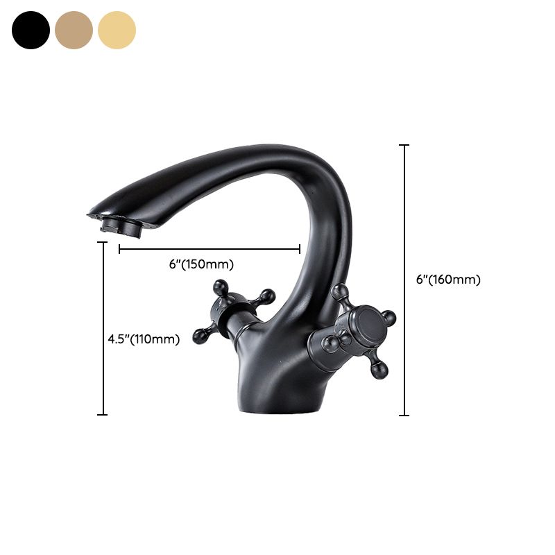 Skorter | Bathroom Vessel Faucet Double Cross Handle Low Arc Industrial Sink Faucet