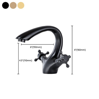 Skorter | Bathroom Vessel Faucet Double Cross Handle Low Arc Industrial Sink Faucet