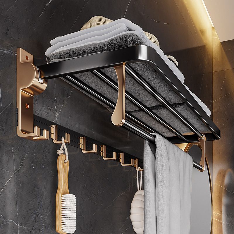 Skorter | Black and Brass Bathroom Hardware Set Modern Stainless Steel Bathroom Shelf/Towel Holder/Paper Holder