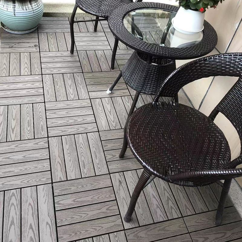 Skorter | 30 cm x 30 cm Square PVC Terrace Tiles Snap Installation Outdoor Floor Tiles