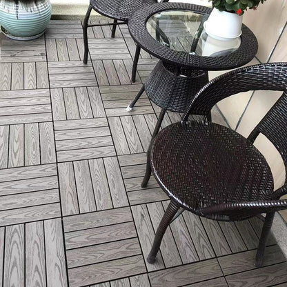 Skorter | 30 cm x 30 cm Square PVC Terrace Tiles Snap Installation Outdoor Floor Tiles