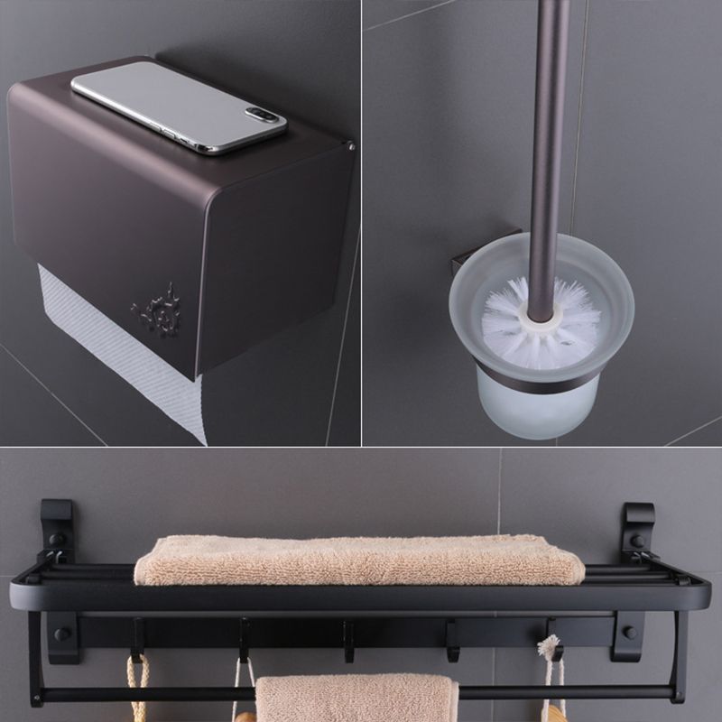 Skorter | 6-piece modern bathroom hardware set made of aluminum with towel holder/paper holder