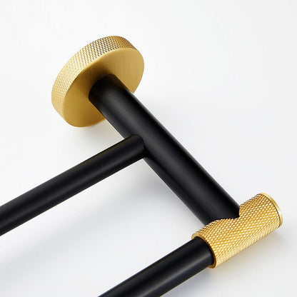 Skorter | 5-piece modern bathroom accessory set made of black brass bathroom hardware