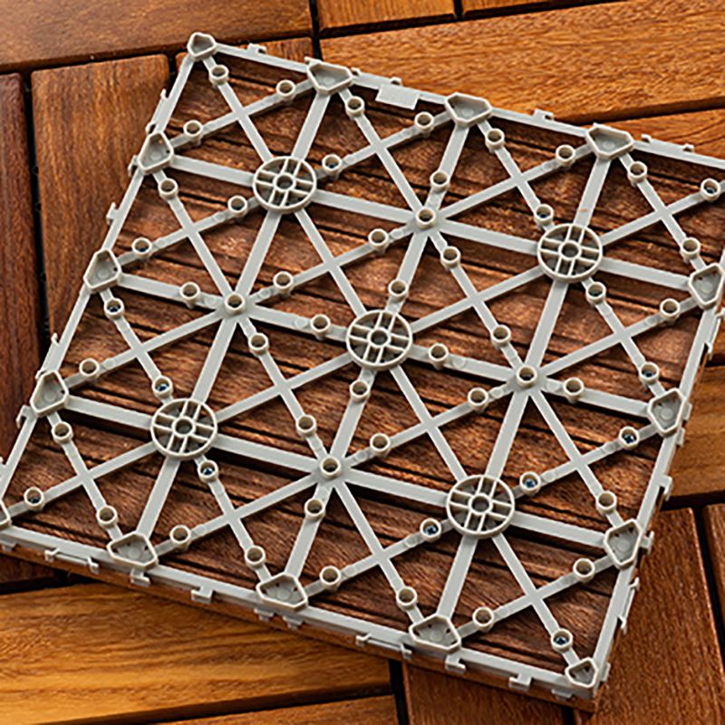 Skorter | 4-Slat Wood Deck/Patio Floor Tiles Interlocking Installation Floor Tiles