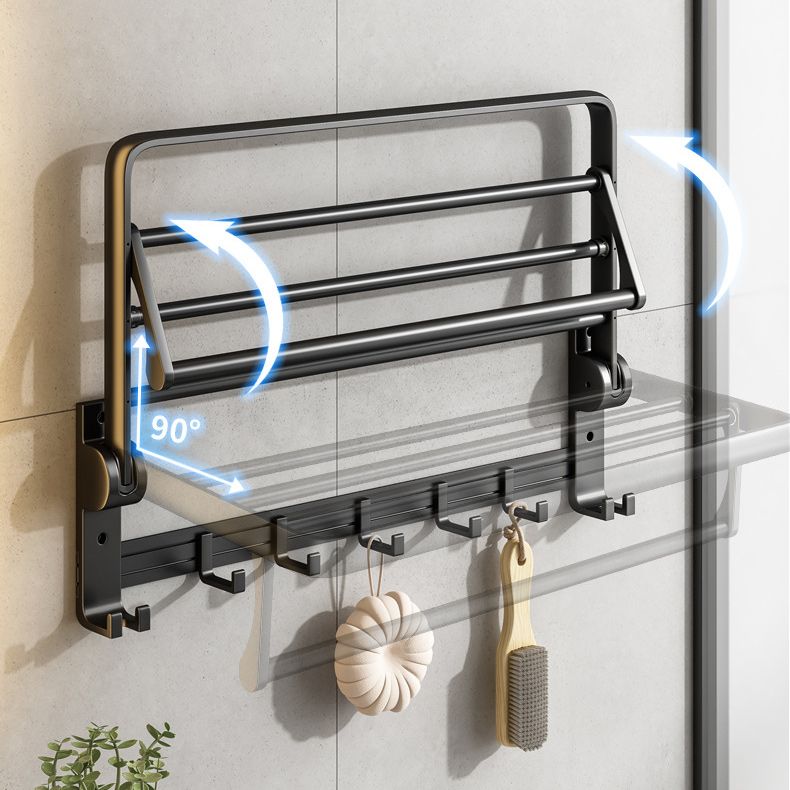 Skorter | Contemporary Bathroom Accessory Set Matte Black Bathroom Set with Bathrobe Hooks/Towel Bar
