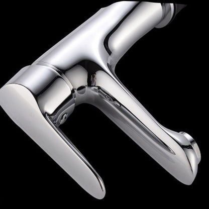 Skorter | Basic Metal Washbasin Faucet Silver Bathroom Faucet with Lever Handle