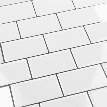 Skorter | 12"x 12" Resin Mosaic Tiles Square Self-Adhesive Tiles for Backsplash & Wall Tile
