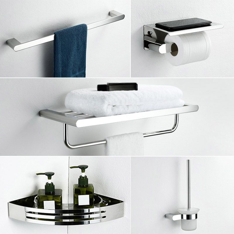 Skorter | Contemporary bathroom accessories single item or in set in silver