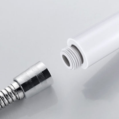 Skorter | 5 Sprays Shower Head Round Wall Mounted Plastic Wall Connector Holder Handheld Shower Head