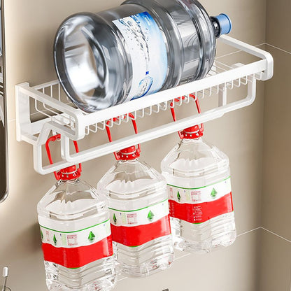 Skorter | Contemporary bathroom accessory set made of matte stainless steel-aluminum with bathrobe hook/bath shelf