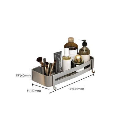 Skorter | Contemporary Aluminum Bathroom Accessory Set Gray Bath Shelf