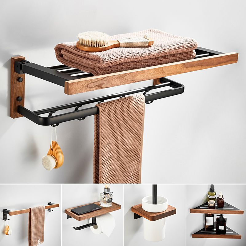 Skorter | 7-piece toilet accessory set made of solid wood and metal