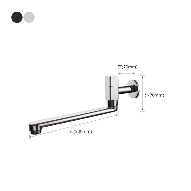 Skorter | Contemporary Wall Mounted Bathroom Faucet Knob Handle Low Arc Swivel Solid Brass Faucet