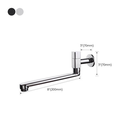 Skorter | Contemporary Wall Mounted Bathroom Faucet Knob Handle Low Arc Swivel Solid Brass Faucet