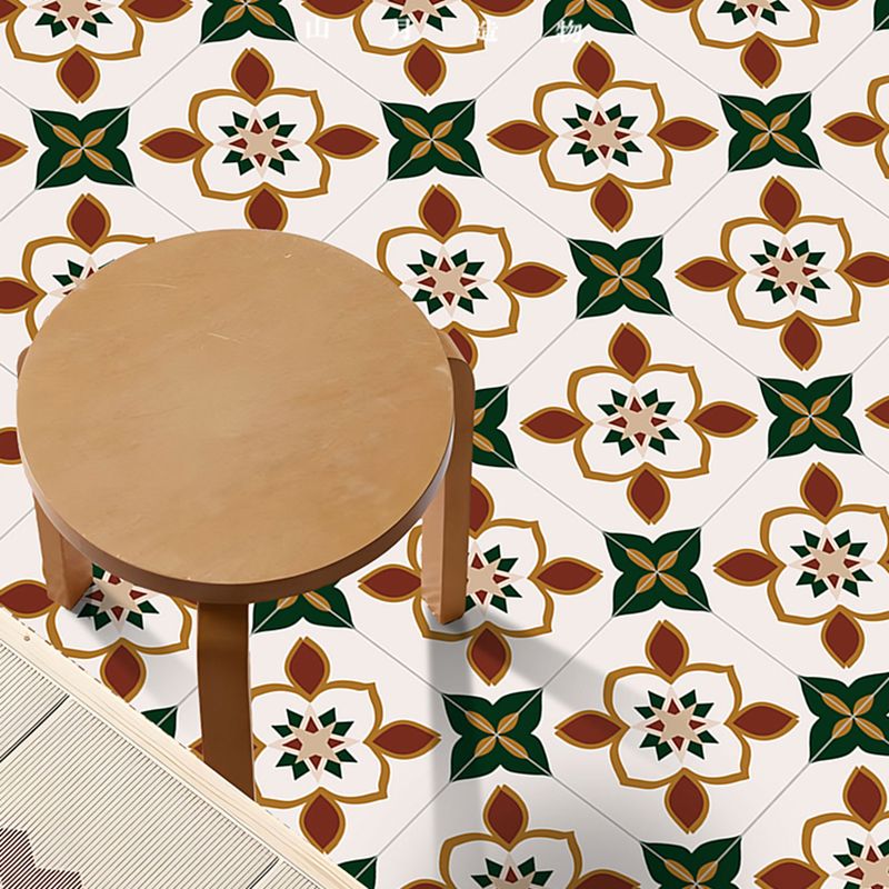 Skorter | Beige Tone Peel & Stick Tile Square Pattern Print Single Tile