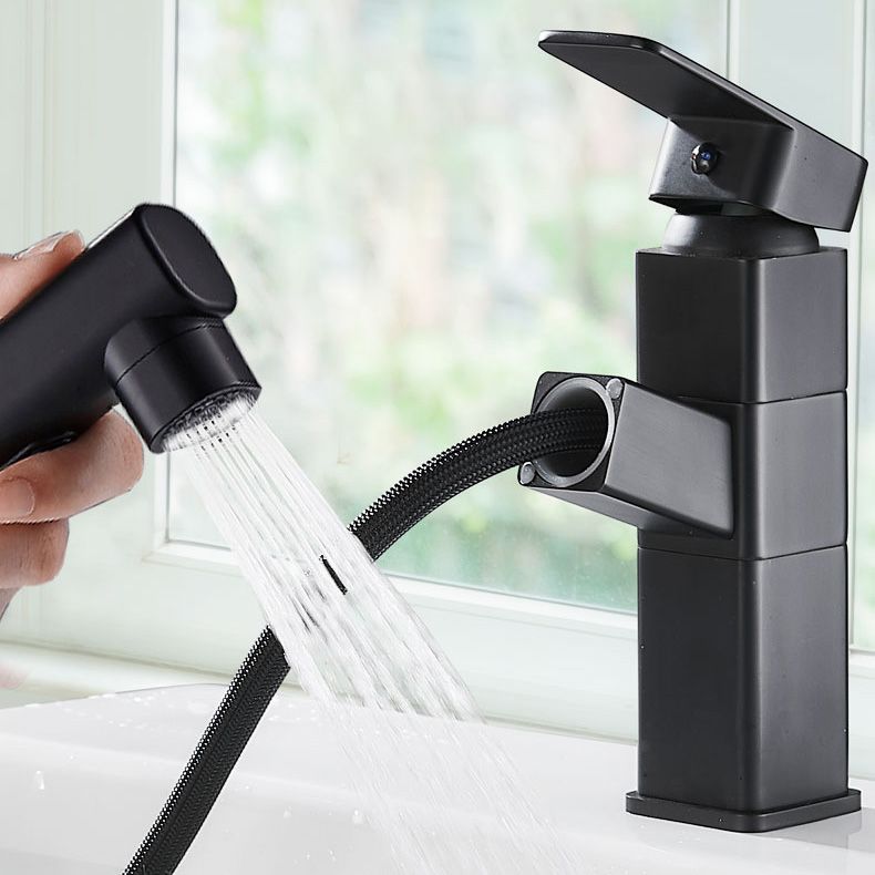 Skorter | Bathroom faucet with pull-out lever handle single-hole sink faucet
