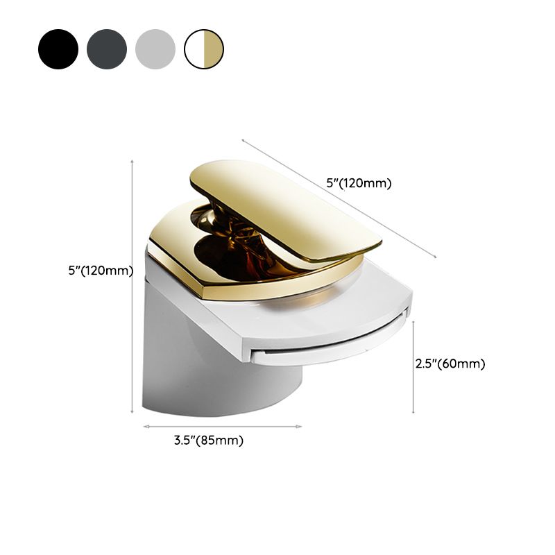 Skorter | Bathroom Sink Faucet Lever Handle Brass Waterfall Spout Sink Faucet
