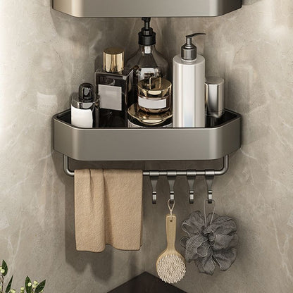 Skorter | Adhesive Holder Metal Bathroom Accessory Single Piece or in Set with Shelf