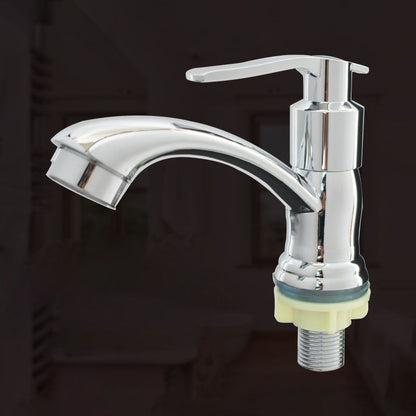 Skorter | Modern Bathroom Faucet Chrome Button Handle with Water Hose Sink Faucet