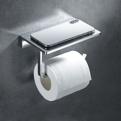 Skorter | Contemporary 2-piece Bathroom Set in Polished Chrome Stainless Steel Toilet Paper Holder