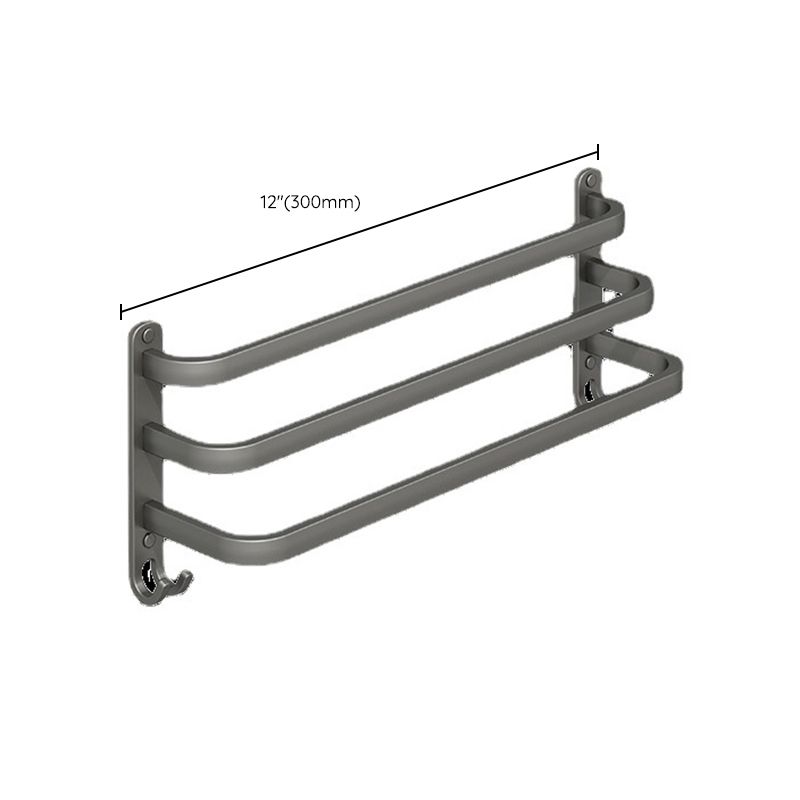 Skorter | 2-piece modern bathroom accessory set in matte grey aluminum towel rail