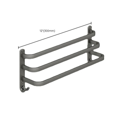 Skorter | 2-piece modern bathroom accessory set in matte grey aluminum towel rail