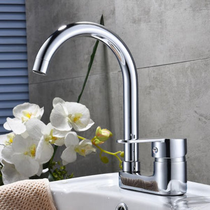 Skorter | Chrome Round Washbasin Faucet with Swivel Spout for the Bathroom
