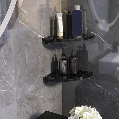 Skorter | 3-piece modern bathroom accessory set marble and metal bathroom shelf