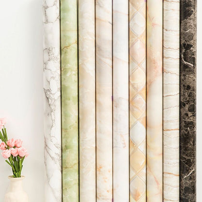 Skorter | Contemporary waterproof single tile marble print peel and stick bathroom backsplash tile