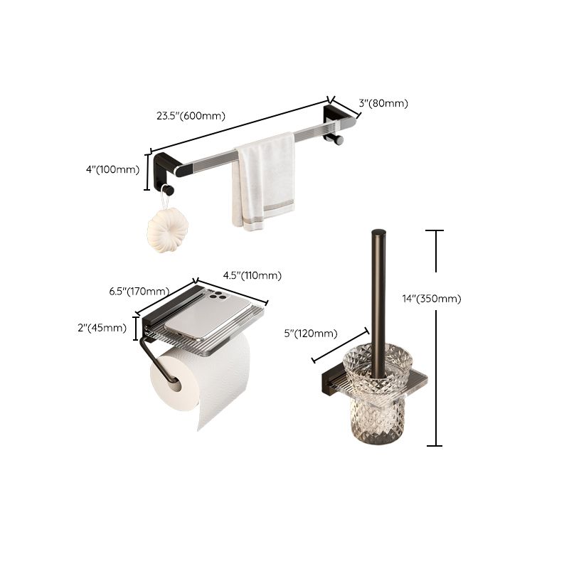 Skorter | Contemporary Black Metal Bathroom Accessories Single Piece or as a Set