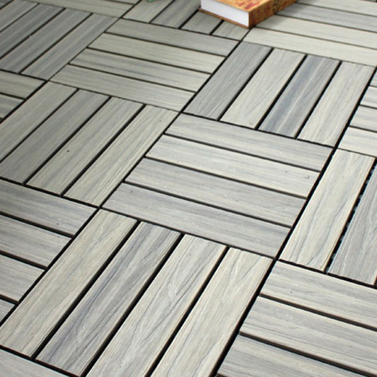 Skorter | 12" X 12" 4-Slat Square PVC Floor Tiles Snap-Fit Installation Floor Tiles