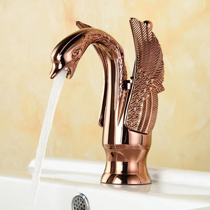 Skorter | Full brass bathroom sink faucet hot and cold water single lever sink faucet