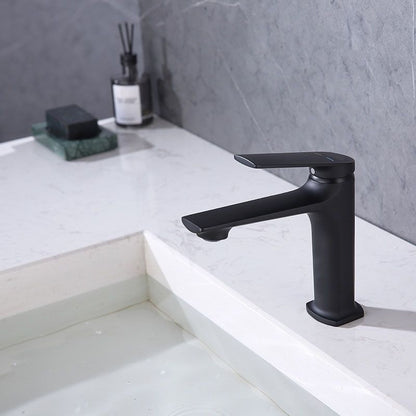 Skorter | Modern faucet brass lever handles low arc sink bathroom faucet