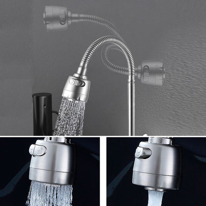 Skorter | Modern Bridge Faucet 304 Stainless Steel Knob Handle Swivel Spout Wall Mounted Faucet