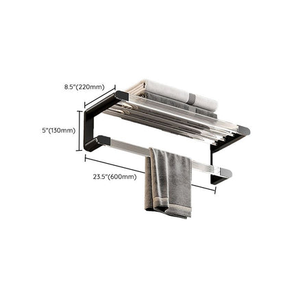 Skorter | Black Bathroom Set Metallic & Acrylic Bathroom Accessory Set made of Stainless Steel Aluminium