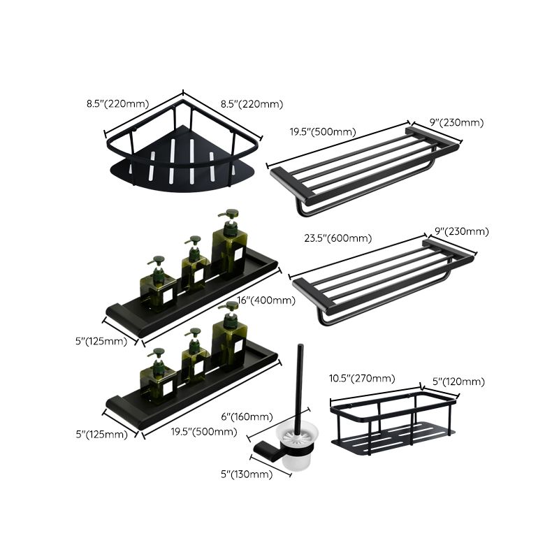 Skorter | Contemporary bathroom accessory single item or in set made of black metal