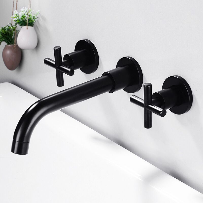 Skorter | 3 holes faucet 2 cross handle wall-mounted faucet for the bathroom