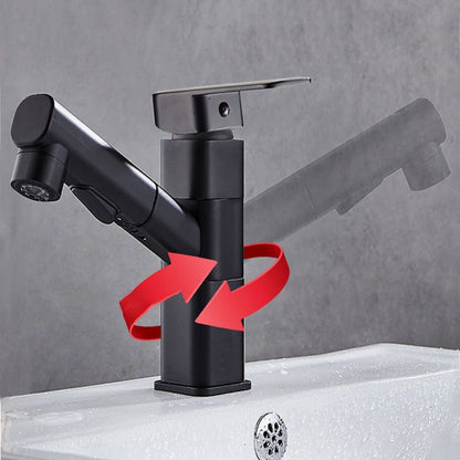Skorter | Bathroom faucet with pull-out lever handle single-hole sink faucet