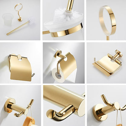 Skorter | 4 Pieces Traditional Bathroom Accessory Set Brass Bathroom Set in Matte Gold