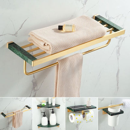 Skorter | Brass Bathroom Accessory Set Marble Bathroom Accessory Set for Home