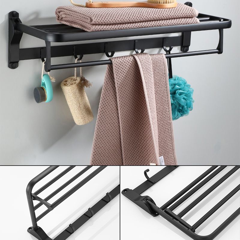 Skorter | Contemporary Bathroom Accessory Set Black Surface Bathrobe Hook/Towel Ring Bar
