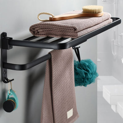 Skorter | Contemporary Bathroom Accessory Set Black Surface Bathrobe Hook/Towel Ring Bar