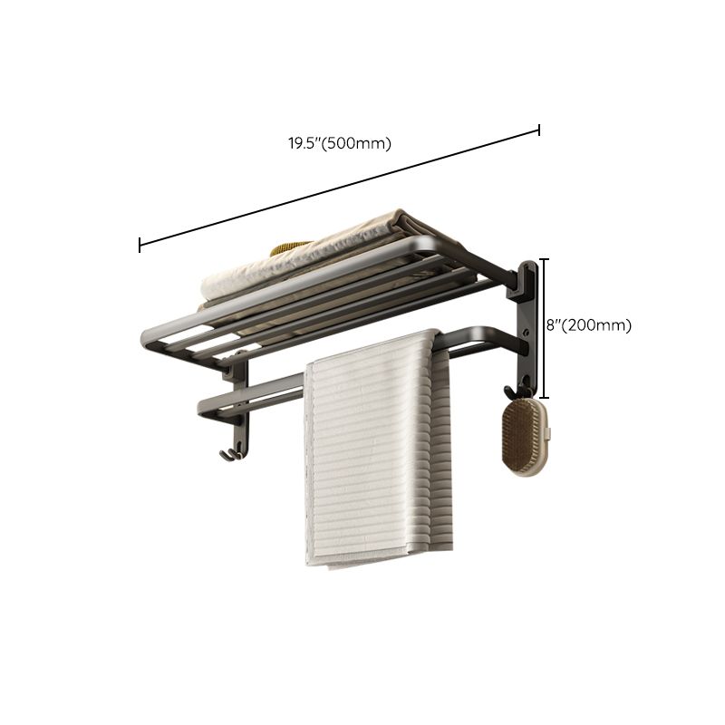 Skorter | Contemporary Bathroom Accessory Set Gray Aluminum Bathroom Shelf/Towel Holder/Bathtub Hook